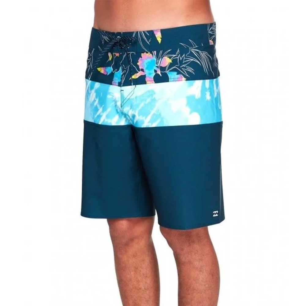 Billabong Tribong‎ Pro Board Shorts 19" Navy Blue Floral Sky Men's 30 Surf Swim